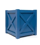 Donica metalowa niebieska Z KRZYŻYKIEM| 57x57x60 cm