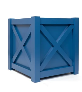 Donica metalowa niebieska Z KRZYŻYKIEM | 77x77x75 cm