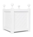 Donica metalowa biała Z KRATKĄ+ KULKA | 57x57x60 cm