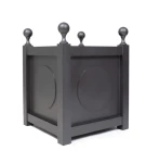 Donica metalowa antracyt Z KÓŁKIEM+ KULKA | 37x37x40 cm