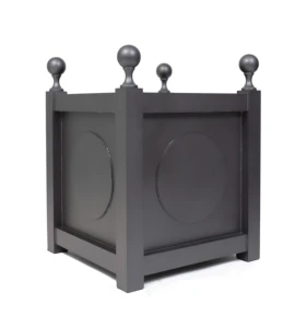 Donica metalowa antracyt Z KÓŁKIEM+ KULKA | 37x37x40 cm