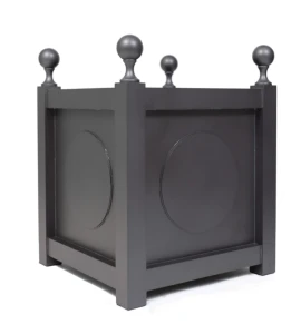 Donica metalowa antracyt Z KÓŁKIEM + KULKA | 50x50x50 cm