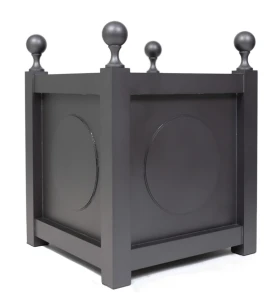 Donica metalowa antracyt Z KÓŁKIEM + KULKA | 57x57x60 cm