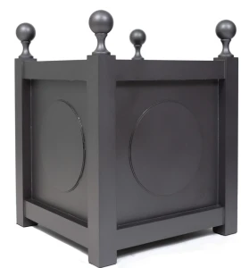 Donica metalowa antracyt Z KÓŁKIEM+KULKA | 77x77x75 cm