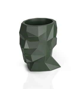 Donica geometryczna głowa 40 cm Adonis butelkowa zieleń