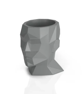 Donica na taras geometryczna głowa 40 cm Adonis szara
