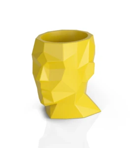 Donica geometryczna głowa 40 cm Adonis żółta