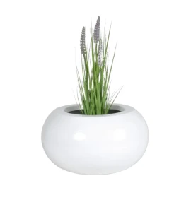 Donica okrągła duża 73 cm włókno szklane UFO BIAŁA POŁYSK | 73x36 cm