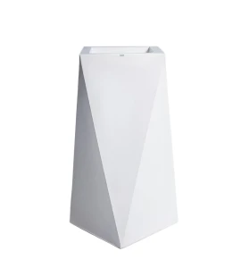 Donica geometryczna wysoka 90 cm Nevis BIAŁA | 55x90 cm