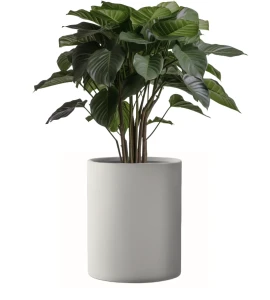 Donica okrągła szara z włókna szklanego| 50x80 cm