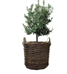 Donica rattanowa duża okrągła GRUBY RATTAN| 50x45 cm