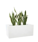 Donica prostokątna długa z włókna szklanego BIAŁA| 90x40 cm