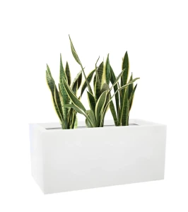 Donica prostokątna długa z włókna szklanego BIAŁA| 90x40 cm
