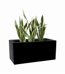 Donica prostokątna długa z włókna szklanego CZARNA| 90x40 cm