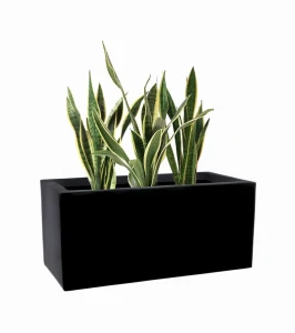Donica prostokątna długa z włókna szklanego CZARNA| 90x40 cm