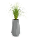 Wysoka donica na taras geometryczna Siena SZARA | 41x75 cm