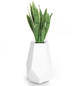 Wysoka donica na taras geometryczna Bari BIAŁA | 46x71 cm