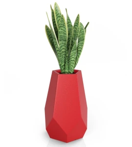 Donica wysoka geometryczna Bari CZERWONA | 46x71 cm