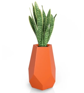 Donica wysoka geometryczna Bari POMARAŃCZOWA | 46x71 cm