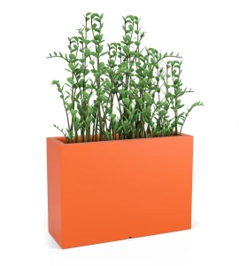 Donica wysoka prostokątna 100cm Longerino POMARAŃCZOWA | 100x70 cm