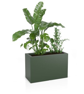 Donica prostokątna 80cm Lungo Maxi BUTELKOWA ZIELEŃ | 80x50 cm