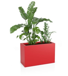 Donica prostokątna 80cm Lungo Maxi CZERWONA | 80x50 cm