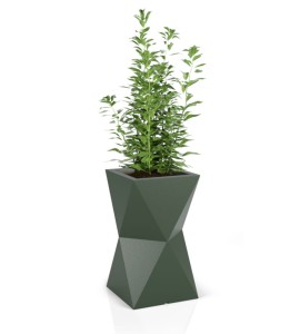 Donica geometryczna wysoka 70cm Valencia BUTELKOWA ZIELEŃ | 40x70 cm