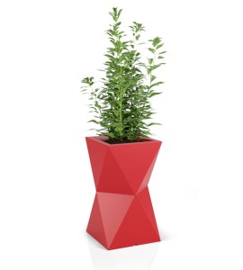 Donica geometryczna wysoka 70cm Valencia CZERWONA | 40x70 cm