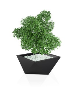 Duża czarna donica geometryczna Vendetta | 65x65 cm