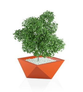 Donica geometryczna Vendetta POMARAŃCZOWA | 65x65 cm