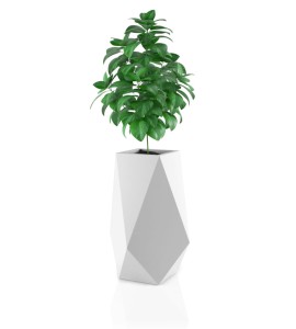 Donica wysoka geometryczna 80 cm Volcano BIAŁA | 42x80 cm