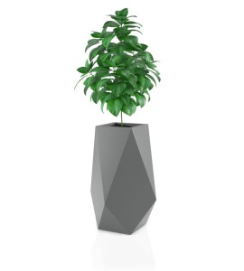 Donica wysoka geometryczna 80 cm Volcano SZARA | 42x80 cm