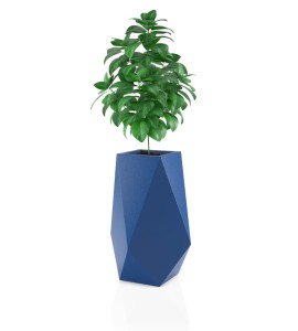 Donica wysoka geometryczna 80 cm Volcano NIEBIESKA | 42x80 cm