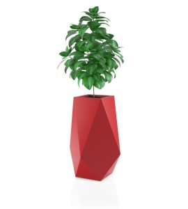 Donica wysoka geometryczna 80 cm Volcano CZERWONA | 42x80 cm