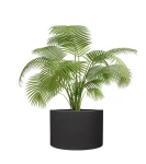 Donica okrągła duża 80 cm z włókna szklanego CZARNA | 80x60 cm