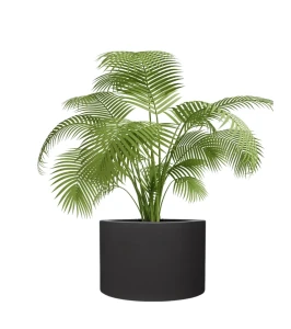 Donica okrągła duża 80 cm z włókna szklanego CZARNA | 80x60 cm