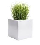 Donica kwadratowa 50 cm włókna szklanego BIAŁA | 50x50 cm