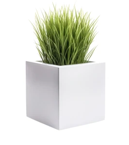 Donica kwadratowa 50 cm włókna szklanego BIAŁA | 50x50 cm