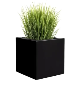 Donica kwadratowa 80 cm włókna szklanego CZARNA | 80x80 cm