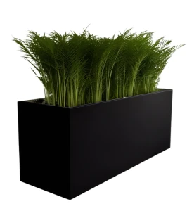 Donica prostokątna 100 cm z włókna szklanego CZARNA | 100x60 cm