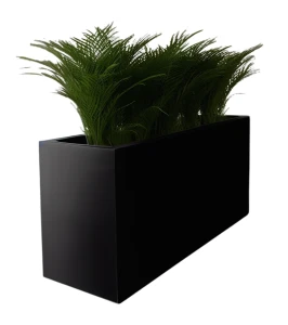 Donica długa 100 cm z włókna szklanego CZARNA | 100x90 cm