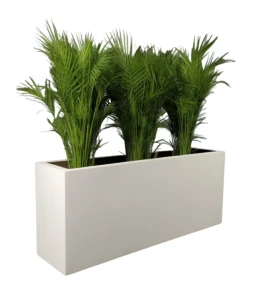 Donica prostokątna 80 cm z włókna szklanego BIAŁA | 80x50 cm