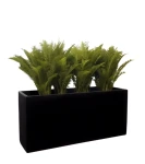 Donica długa 80 cm z włókna szklanego CZARNA | 80x50 cm