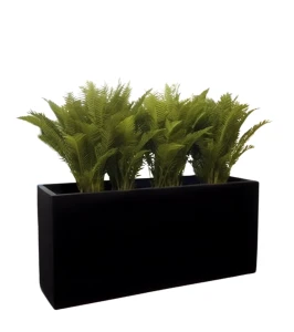 Donica długa 80 cm z włókna szklanego CZARNA | 80x50 cm