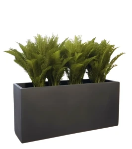 Donica długa 80 cm z włókna szklanego ANTRACYT | 80x50 cm
