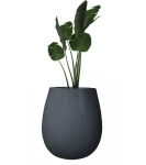 Donica owalna antracyt z włókna szklanego TULIP MAT | 60x60 cm