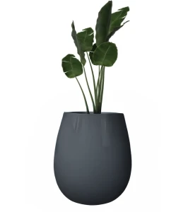 Donica owalna antracyt z włókna szklanego TULIP MAT | 60x60 cm