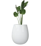 Donica owalna biała z włókna szklanego TULIP POŁYSK| 45x45 cm