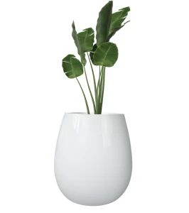 Donica owalna biała z włókna szklanego TULIP POŁYSK| 45x45 cm