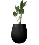 Donica czarna owalna z włókna szklanego TULIP POŁYSK | 45x45 cm
